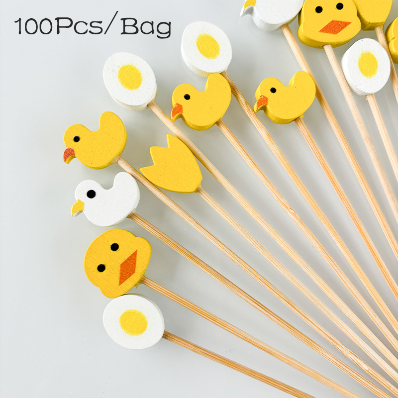 Baby Food Dessert - 100Pcs Cute Yellow Duck Egg Disposable