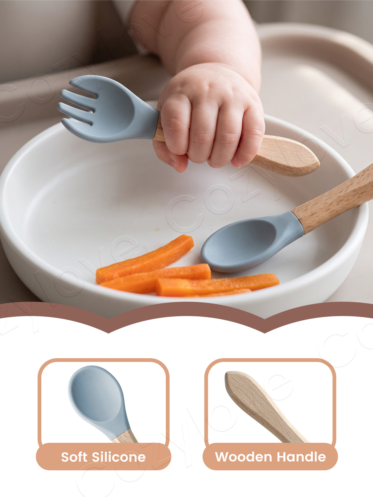 Baby Silicone Fork Spoon Set,  - Baby Food Lunch review and price