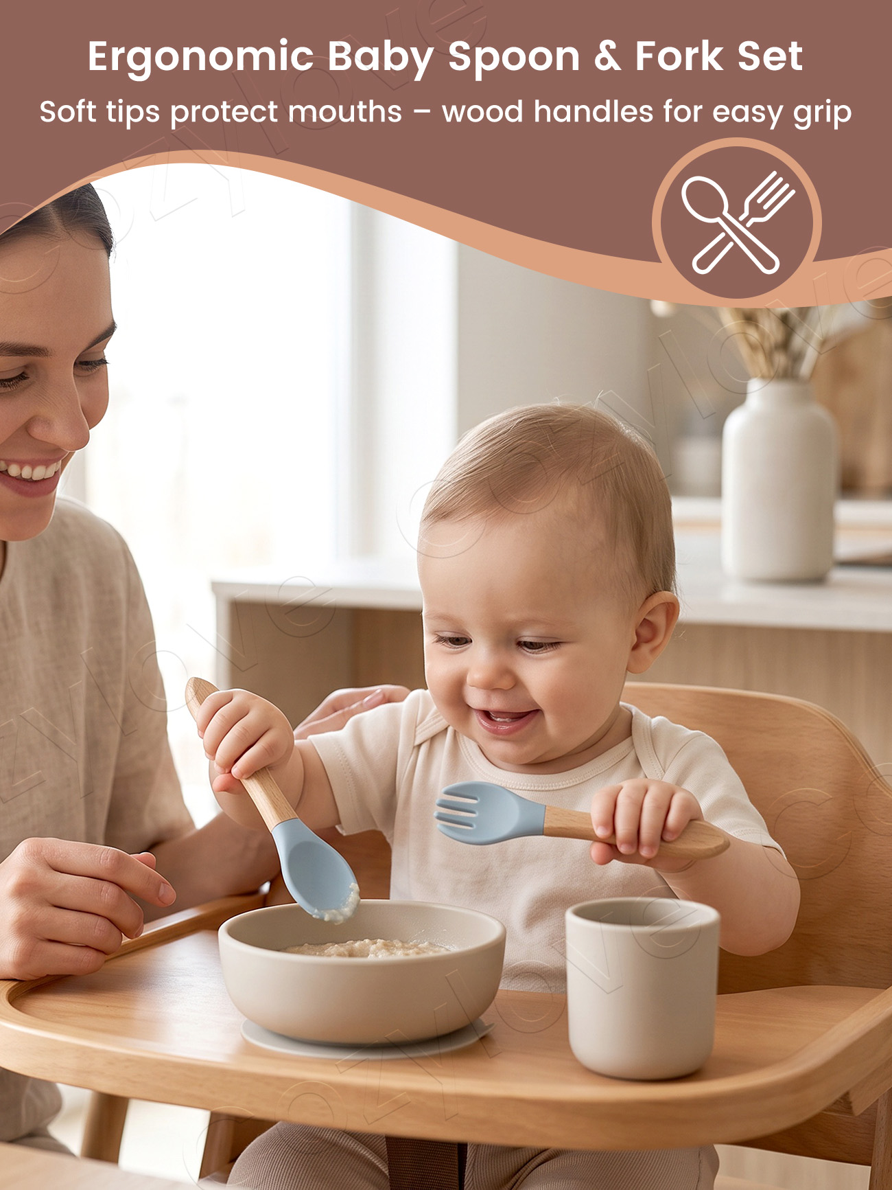 Baby Silicone Fork Spoon Set,  - Baby Food Lunch review and price